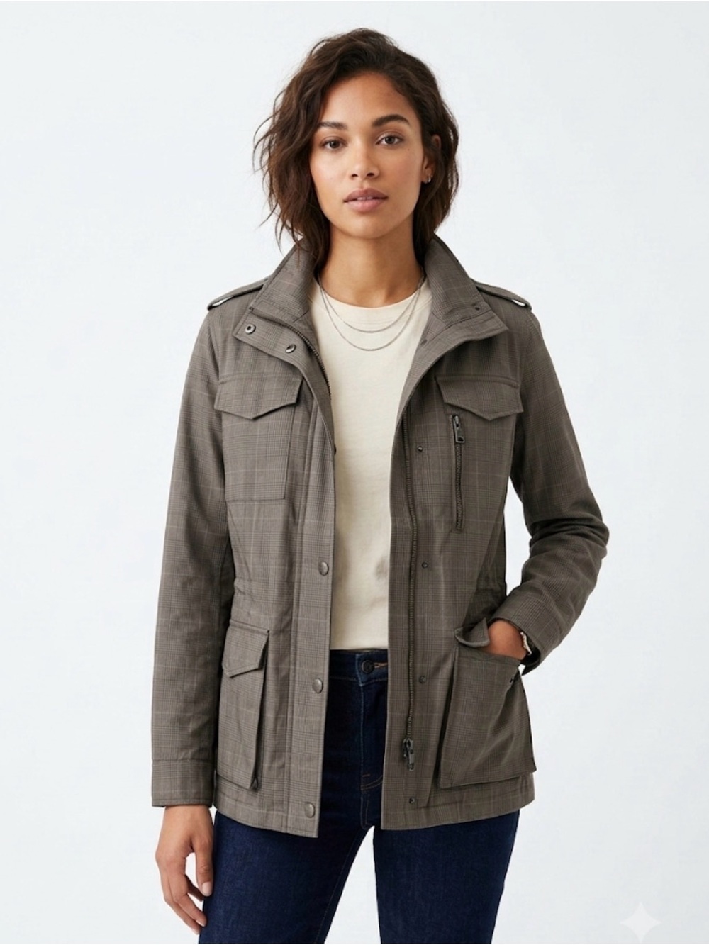 Banana Republic Olive Utility Jacket with Flap Pockets
